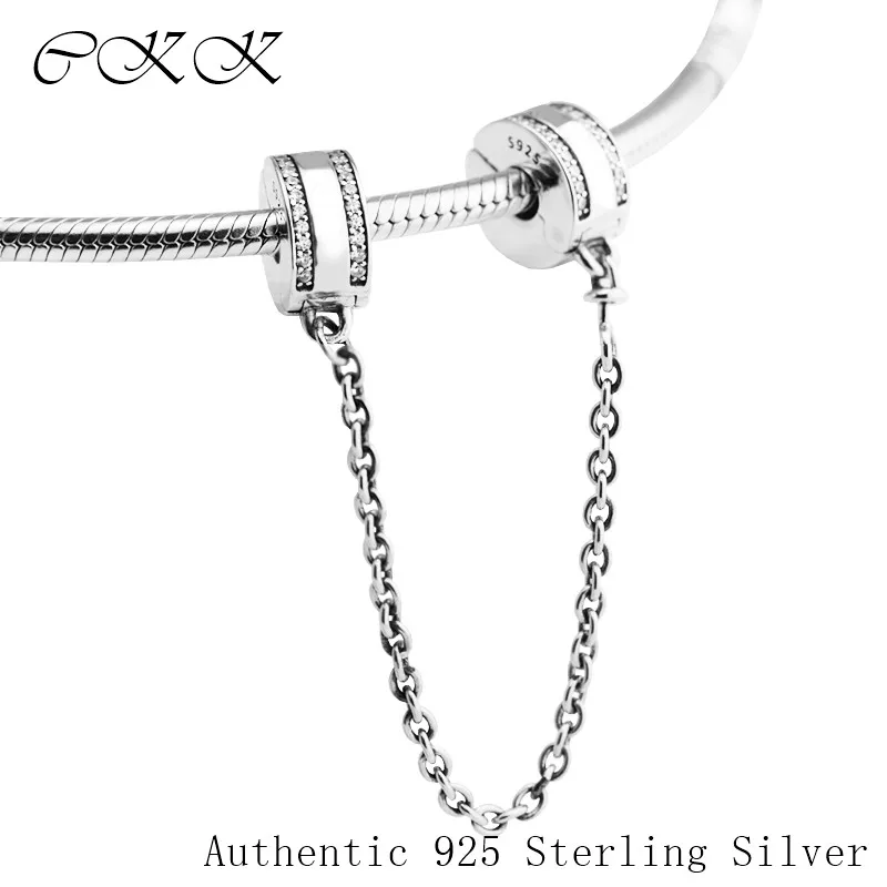Safety Chain Clip Charm Fit Pandora Bracelets 925 Sterling Silver Signature Insignia Clear CZ Beads for Jewelry Making PRC017
Safety Chain Clip Charm Fit Pandora Bracelets 925 Sterling Silver Signature Insignia Clear CZ Beads for Jewelry Making PRC017