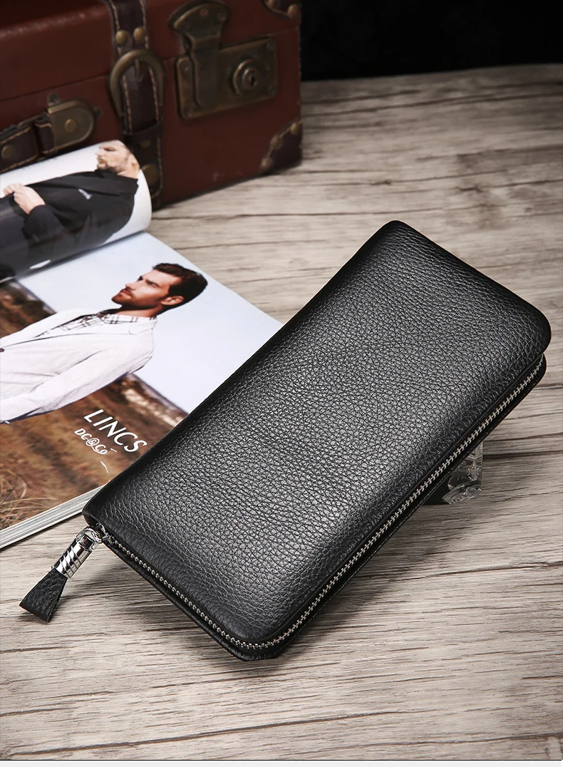 Genuine Leather Zipper Clutch Bag for Men Genuine Leather Zipper Clutch Bag for Men