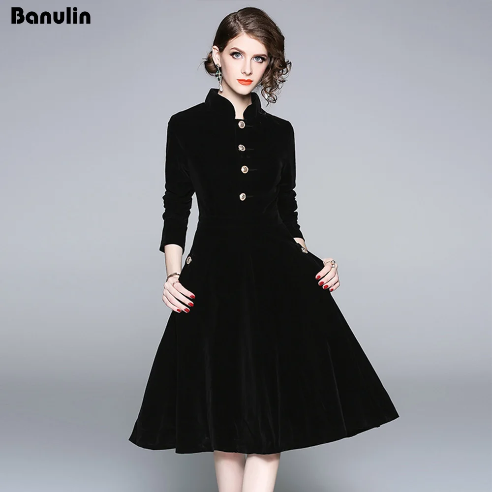Banulin Elegant Black Velvet Dress Winter Dresses Retro Women 2018 Audrey Hepburn Long Sleeve Ladies Office Dress Vestidos Robe
Banulin Elegant Black Velvet Dress Winter Dresses Retro Women 2018 Audrey Hepburn Long Sleeve Ladies Office Dress Vestidos Robe