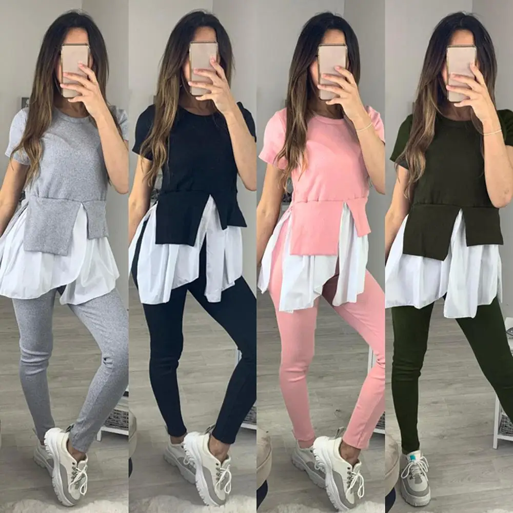 2PCS Women Ruffles Patchwork Tracksuits Set Lounge Wear Ladies Top Suit Pant спортивный костюм женский tracksuit women2019 #2S07
2PCS Women Ruffles Patchwork Tracksuits Set Lounge Wear Ladies Top Suit Pant спортивный костюм женский tracksuit women2019 #2S07