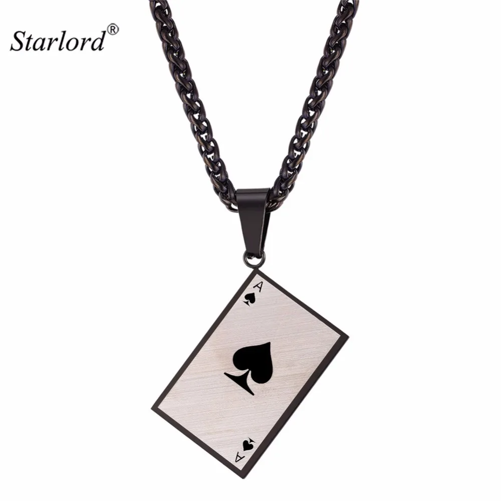 Starlord Men's Poker Charm Pendant Necklace For Poker Lover Solid Stainless Steel Ace Of Spade Necklace Gift For Him GP2576
Starlord Men's Poker Charm Pendant Necklace For Poker Lover Solid Stainless Steel Ace Of Spade Necklace Gift For Him GP2576