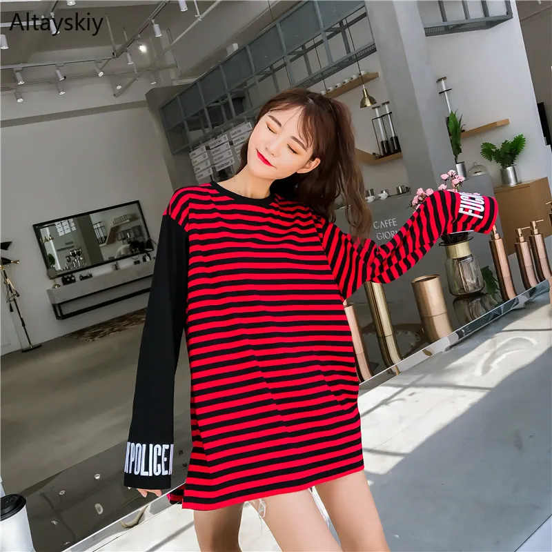 T-shirts Women Long Style Korean Students Trendy Loose Lovely Striped Womens Elegant Embroidery Leisure T-shirt Daily O-Neck New
T-shirts Women Long Style Korean Students Trendy Loose Lovely Striped Womens Elegant Embroidery Leisure T-shirt Daily O-Neck New