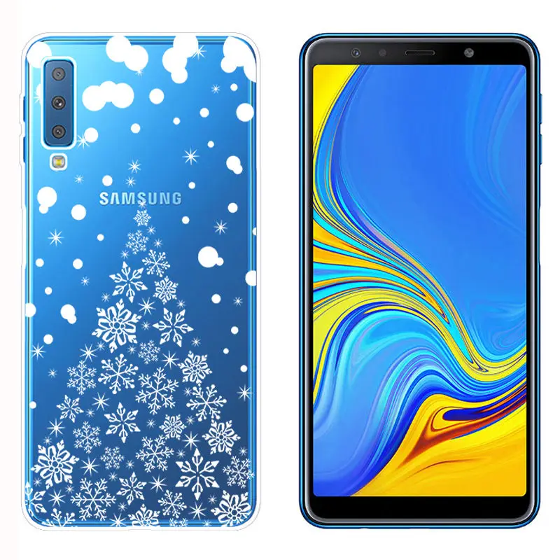 Arvin Christmas Case FOR Samsung A7 2018 A320 A520 A8 Smart Phone Cover FOR Samsung A750 Painted Phone Case FOR A8 Plus 2018 TPU (6)