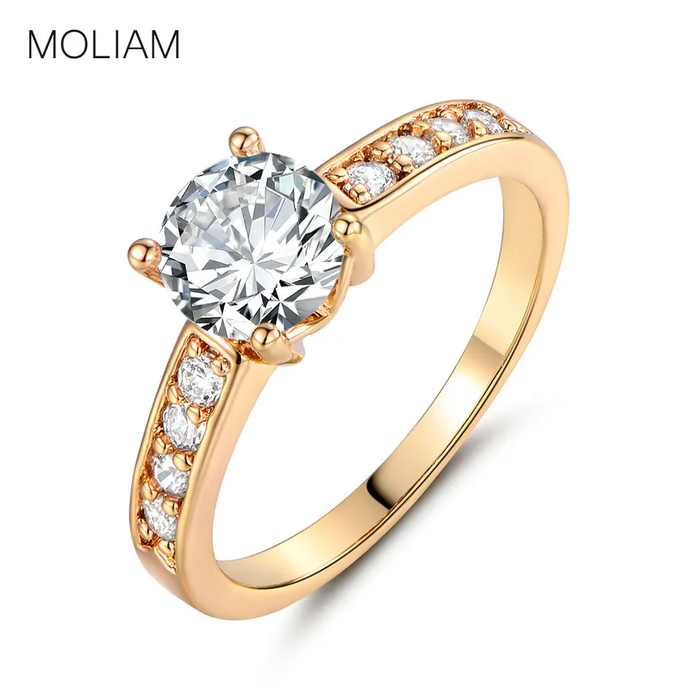 MOLIAM Fashion Gold-Color Rings for Women Round Cubic Zirconia Crystal Finger Ring Bague Engagement Wedding Jewelry Gift MLR125
MOLIAM Fashion Gold-Color Rings for Women Round Cubic Zirconia Crystal Finger Ring Bague Engagement Wedding Jewelry Gift MLR125