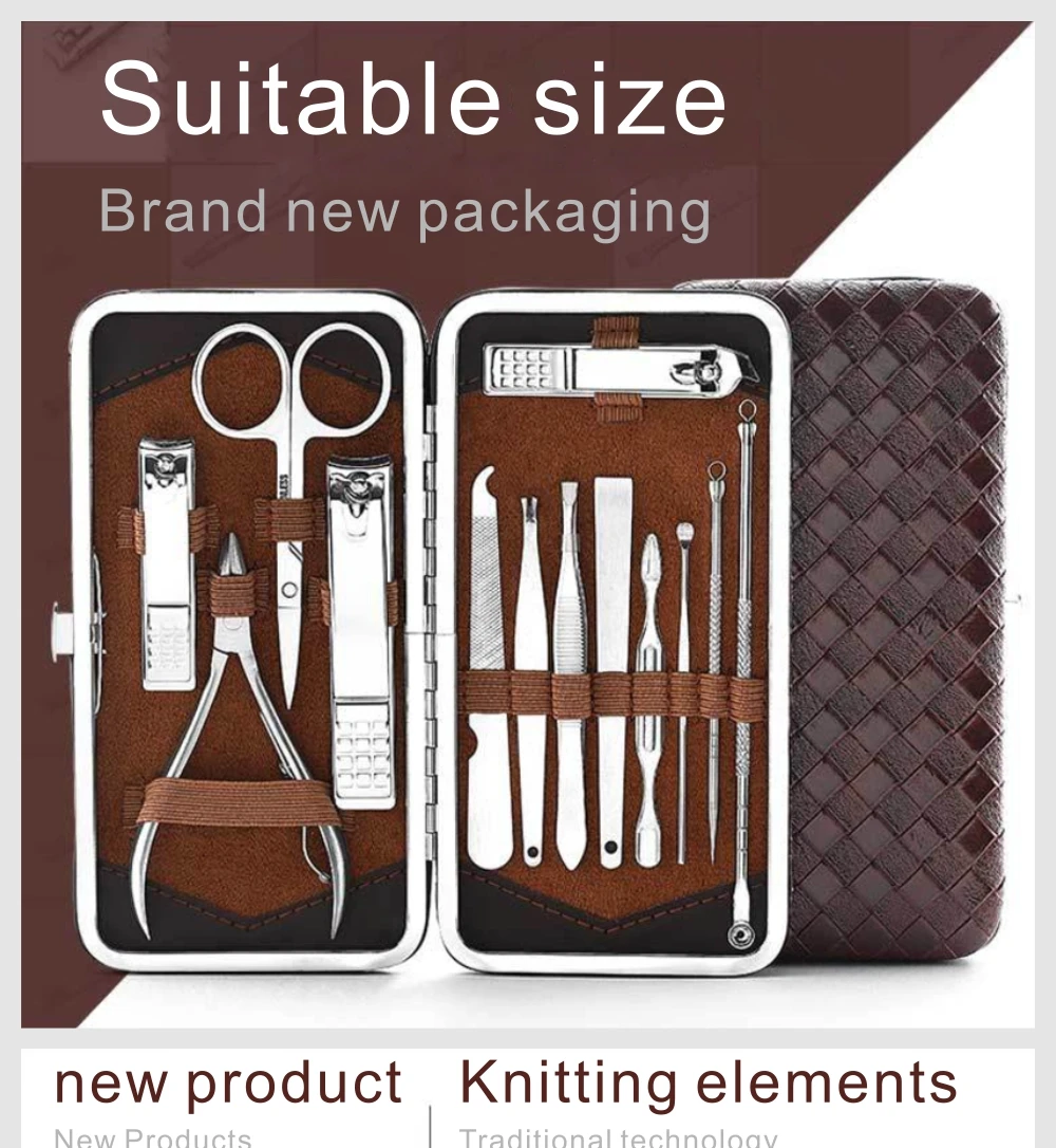 13 Piece Manicure Profeesional Tool Pedicure Sets Steel Nail Clipper Trimming Scissor Cuticle Polished File Kit 13 Piece Manicure Profeesional Tool Pedicure Sets Steel Nail Clipper Trimming Scissor Cuticle Polished File Kit