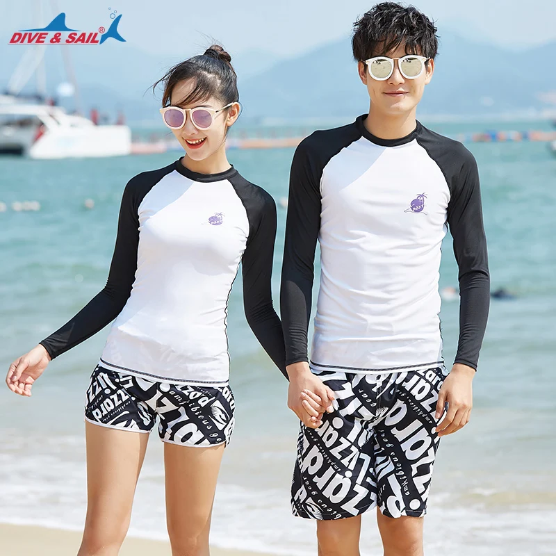 Men's Womens Long Sleeve Rashguard Swim Shirt Trunks UV Sun Protection UPF 50+ Wetsuit Matching Couples Beachwear Swim Surf Suit
Men's Womens Long Sleeve Rashguard Swim Shirt Trunks UV Sun Protection UPF 50+ Wetsuit Matching Couples Beachwear Swim Surf Suit