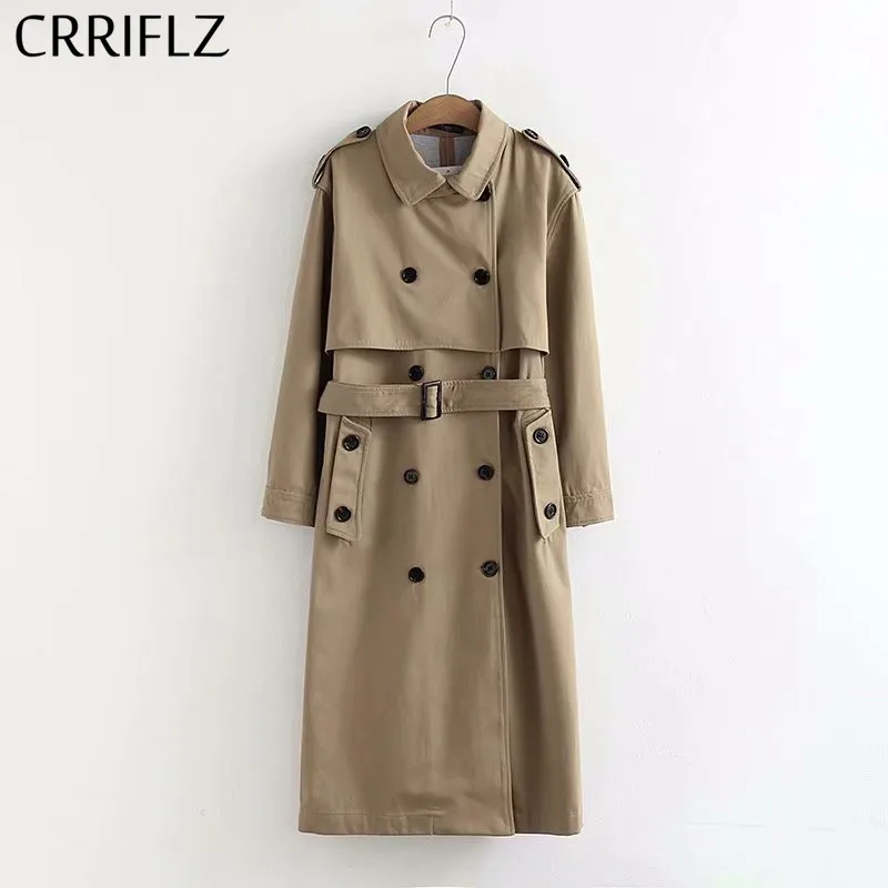 Women Casual Solid Color Double Breasted Outwear Sashes Office Coat Chic Epaulet Design Long Trench CRRIFLZ Autumn Collection
Women Casual Solid Color Double Breasted Outwear Sashes Office Coat Chic Epaulet Design Long Trench CRRIFLZ Autumn Collection