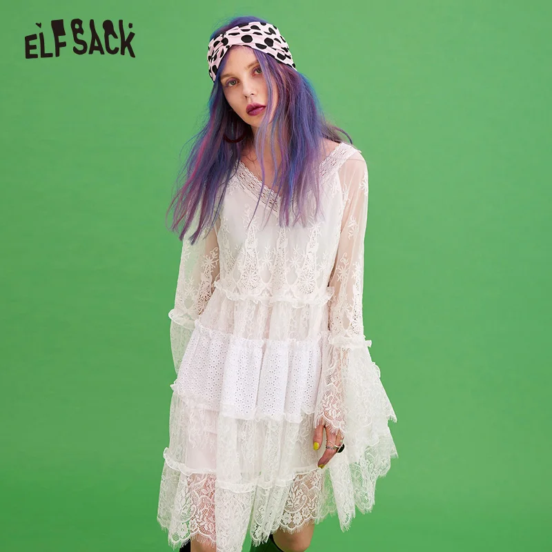 ELF SACK White Lace Sweet Women Party Dresses Fashion Casual 2019 Summer New Chiffon Female Dress Holiday Elegant V-Neck Dresses
ELF SACK White Lace Sweet Women Party Dresses Fashion Casual 2019 Summer New Chiffon Female Dress Holiday Elegant V-Neck Dresses