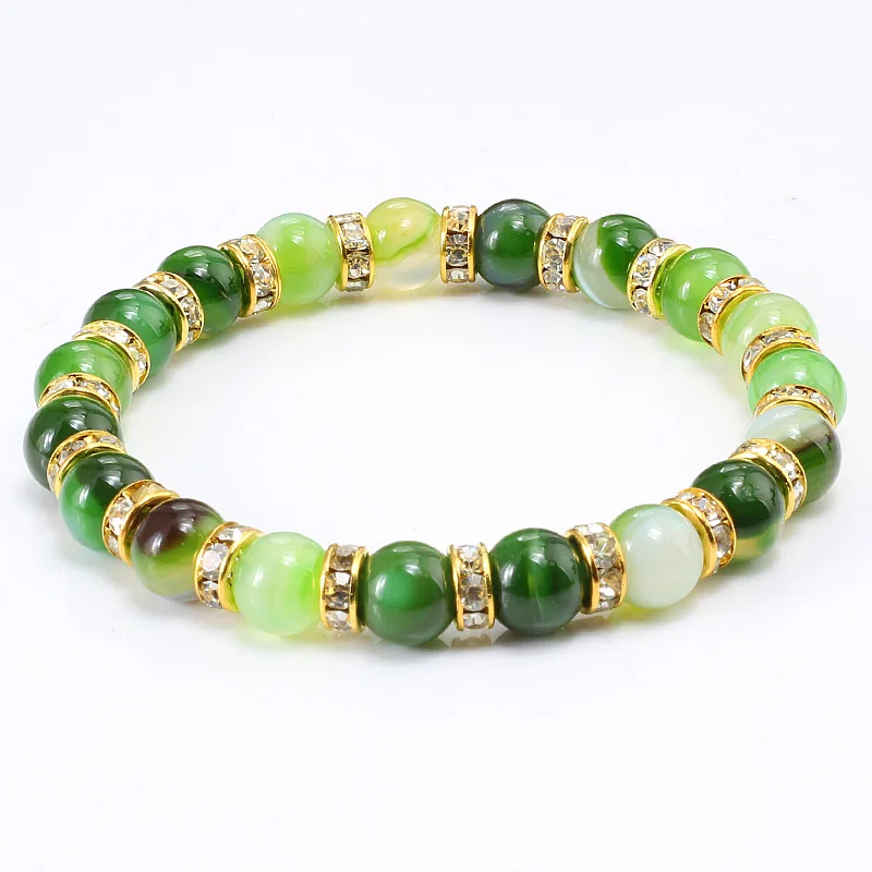 Trendy Natural Stone Beads Bracelets Women Charm Rhinestone Green Agates Men Elastic Rope Strand Bracelet & Bangle Yoga Jewelry
Trendy Natural Stone Beads Bracelets Women Charm Rhinestone Green Agates Men Elastic Rope Strand Bracelet & Bangle Yoga Jewelry