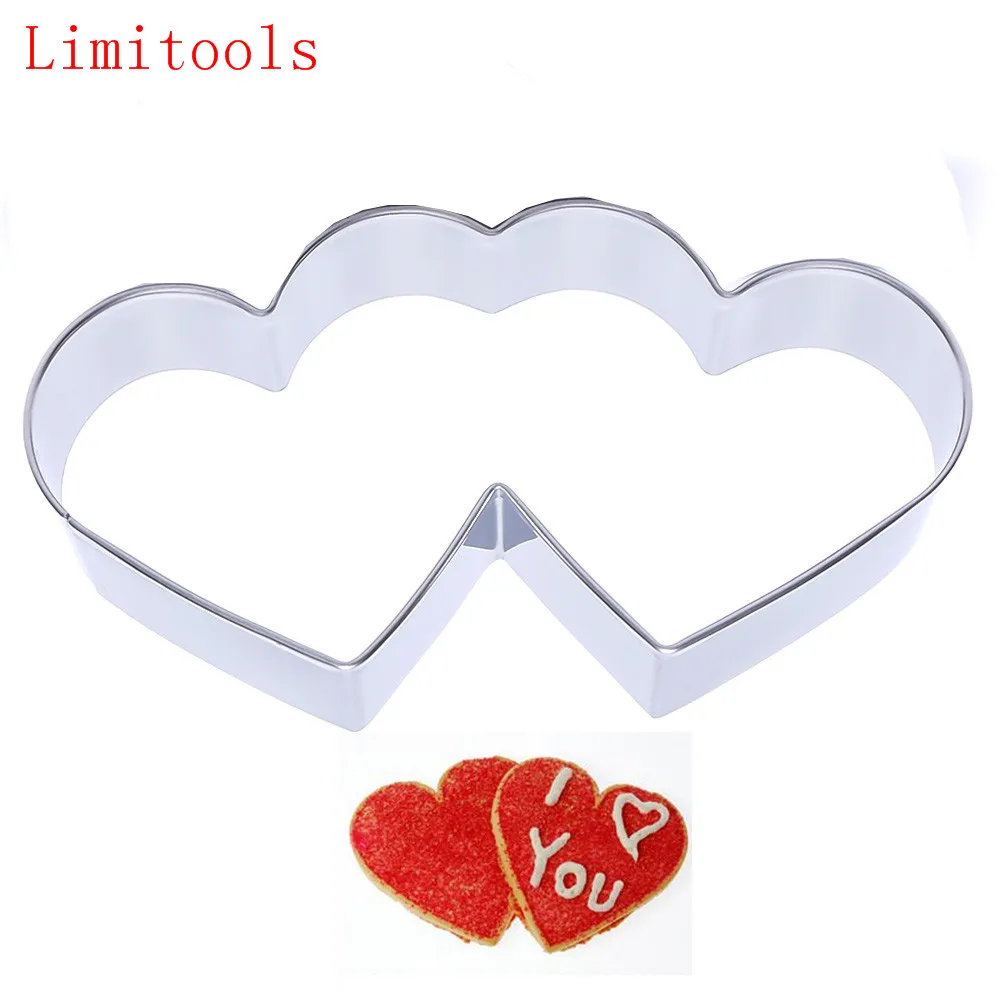 3D Sweet Love Theme Stainless Steel Cookie Cutter Candy Double Heart Metal Biscuit Maker Kitchen Baking Pastry tool Free Ship
3D Sweet Love Theme Stainless Steel Cookie Cutter Candy Double Heart Metal Biscuit Maker Kitchen Baking Pastry tool Free Ship