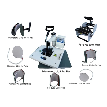New Design 8 In 1 Sublimation/Heat Press,Heat Transfer Machine Combo Heat Press Machine, For Mug/Cap/T shirt/Phone cases 
New Design 8 In 1 Sublimation/Heat Press,Heat Transfer Machine Combo Heat Press Machine, For Mug/Cap/T shirt/Phone cases