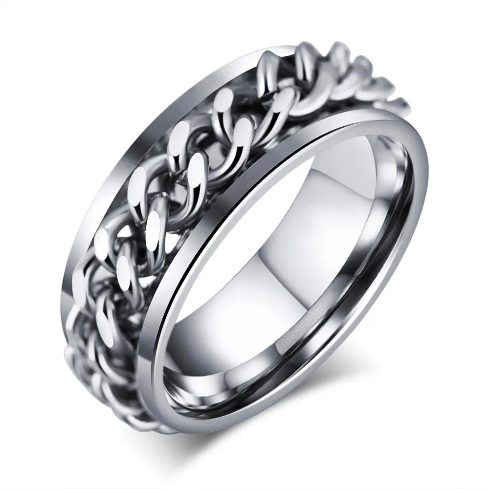 Rock Punk Men's Ring Stainless Steel 8mm Rings Black/Gold/Silver Chain Rings US Size 7-11 Wedding Bands Anillos Hombre Jewelry
Rock Punk Men's Ring Stainless Steel 8mm Rings Black/Gold/Silver Chain Rings US Size 7-11 Wedding Bands Anillos Hombre Jewelry