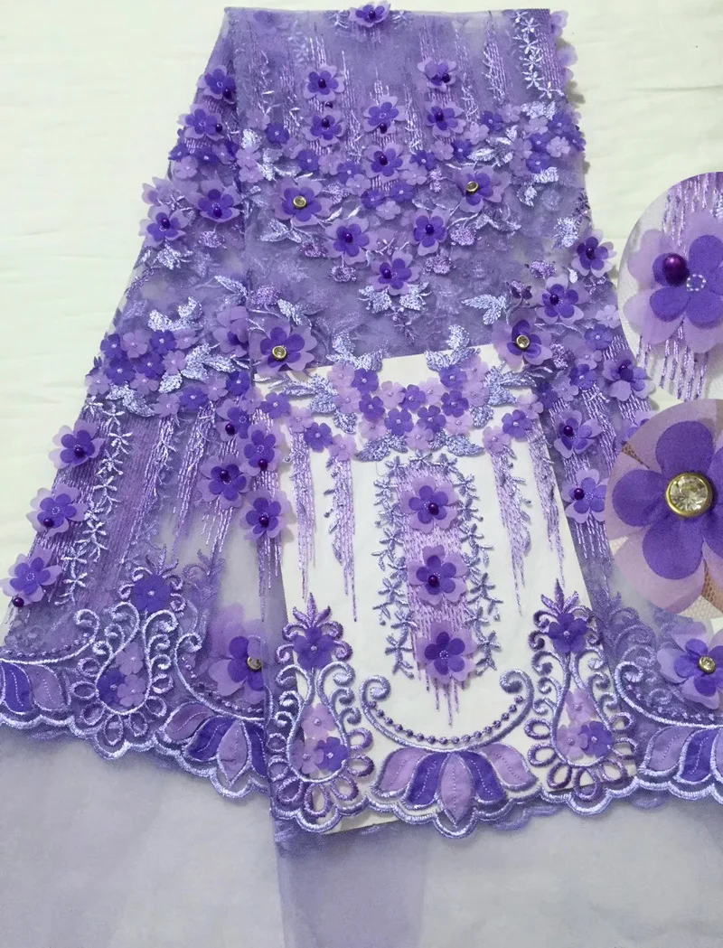 ( 5yards/pc) high grade African 3D flowers tulle lace lilac purple French net lace fabric with beads and big stones FLC904
( 5yards/pc) high grade African 3D flowers tulle lace lilac purple French net lace fabric with beads and big stones FLC904