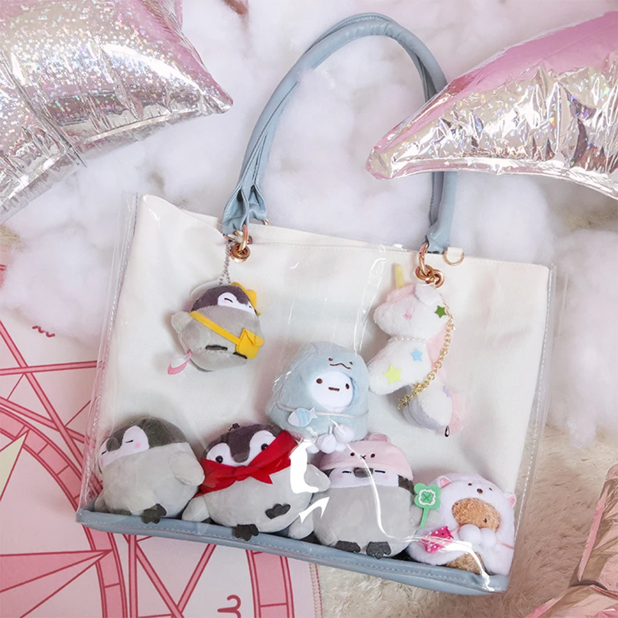 Japanese Transparent Double-sided PU Handle itbag Personality Shoulder Bag Women Handbag Large Capacity Travel Handbag Anime
Japanese Transparent Double-sided PU Handle itbag Personality Shoulder Bag Women Handbag Large Capacity Travel Handbag Anime