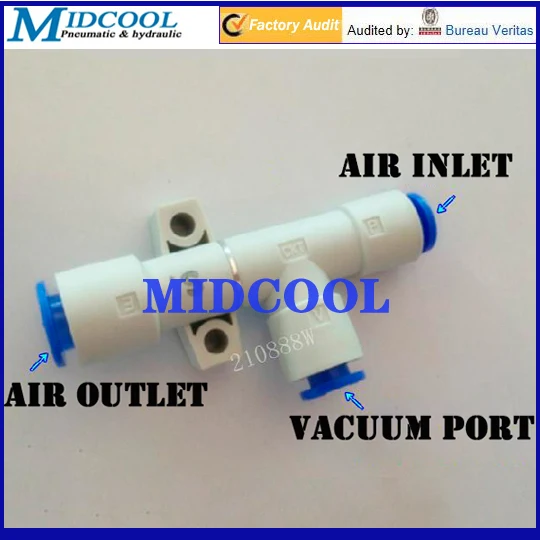 78L/min pneumatic air vacuum Generators ZH13DL-08-10-10 Nozzle diameter 1.3mm basic -48kPa one touch tubular type contact hose
78L/min pneumatic air vacuum Generators ZH13DL-08-10-10 Nozzle diameter 1.3mm basic -48kPa one touch tubular type contact hose