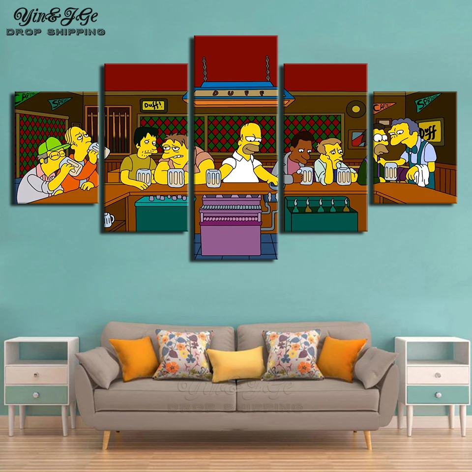 Wall Art Modular Pictures Frame 5 Pieces Simpson Anime Character Canvas Painting Cuadros Decoration Living Room HD Prints Poster
Wall Art Modular Pictures Frame 5 Pieces Simpson Anime Character Canvas Painting Cuadros Decoration Living Room HD Prints Poster
