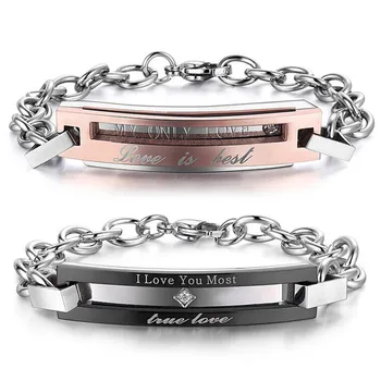 Charm Bracelet Stainless Steel Chain Link Bracelet for Couples Adult I Love You Most Zirconia Valentine's Day pulseira feminina
Charm Bracelet Stainless Steel Chain Link Bracelet for Couples Adult I Love You Most Zirconia Valentine's Day pulseira feminina