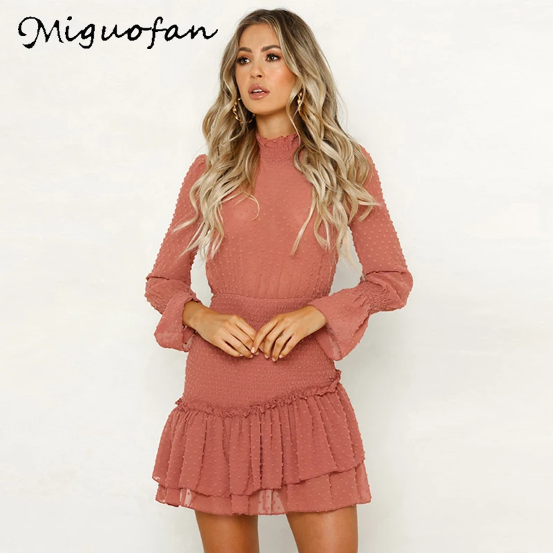 Miguofan Women See Through Ruffles Mesh Mini Dress with Lining Solid Elastic Lantern Sleeve Dress Female Vestido 2019 Spring New
Miguofan Women See Through Ruffles Mesh Mini Dress with Lining Solid Elastic Lantern Sleeve Dress Female Vestido 2019 Spring New
