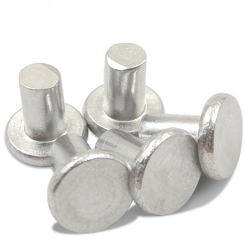 

50PCS-M4*6/8/10/12/16/20/25 GB109 Hand Hit Percussion Flat Cap Aluminum Rivets/ Flat Head Solid Aluminum Rivet