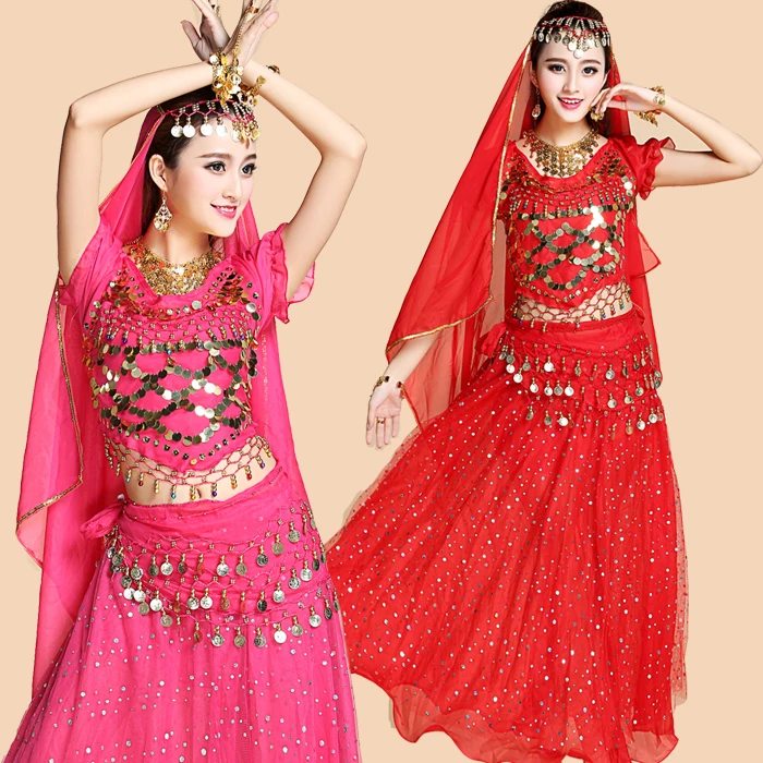 

4pcs Set Performance Adult Belly Dance Costume Sets Bollywood Gypsy Costumes Women Belly Dance India Egypt Dancing Dnacewear