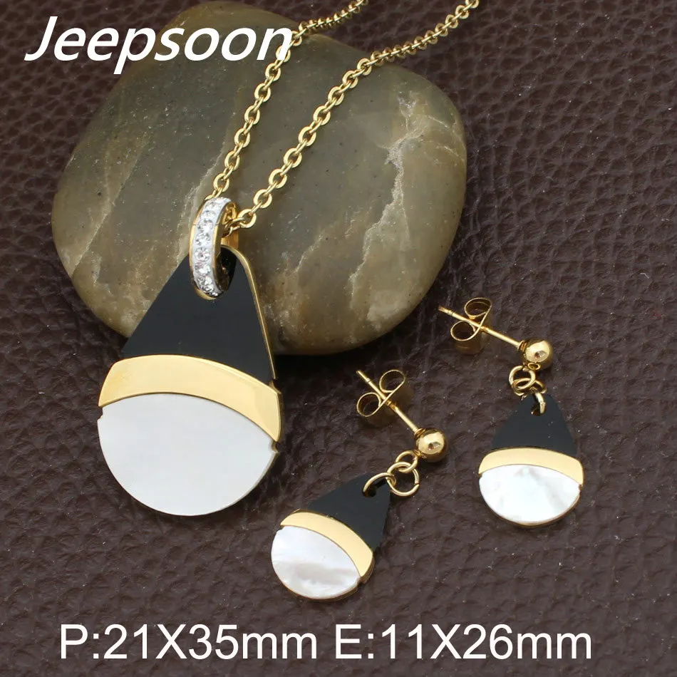 Gold color New Styles Stainless steel jewelry pendants and Earrings Set For Women SEWFADCB
Gold color New Styles Stainless steel jewelry pendants and Earrings Set For Women SEWFADCB