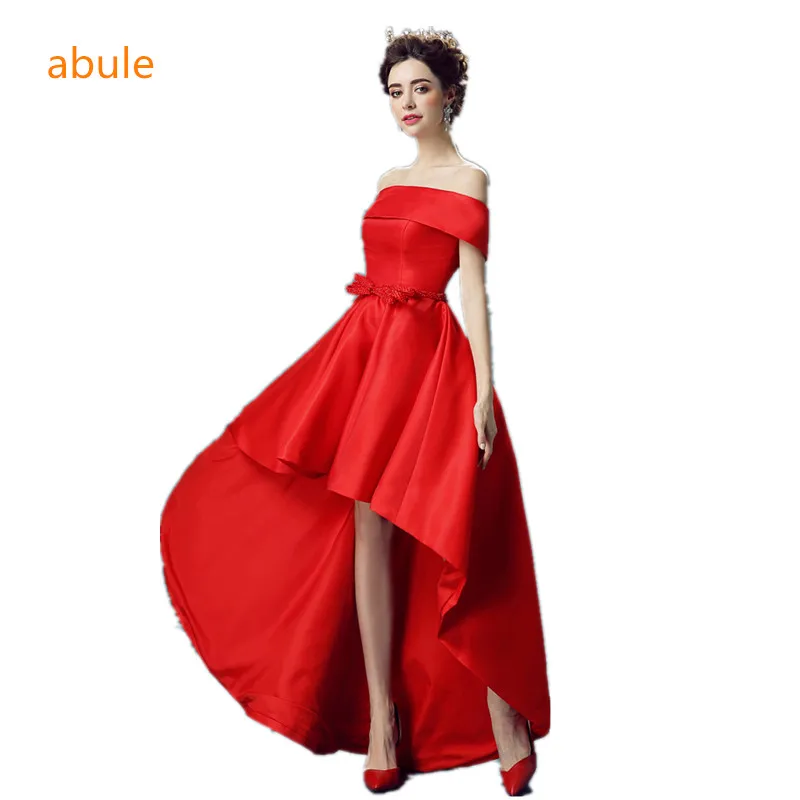 ABULE 2019 red Short before and after long Evening Dresses lace up boat neck a-line sleeveless sexy Robe De Soiree Prom dress
ABULE 2019 red Short before and after long Evening Dresses lace up boat neck a-line sleeveless sexy Robe De Soiree Prom dress