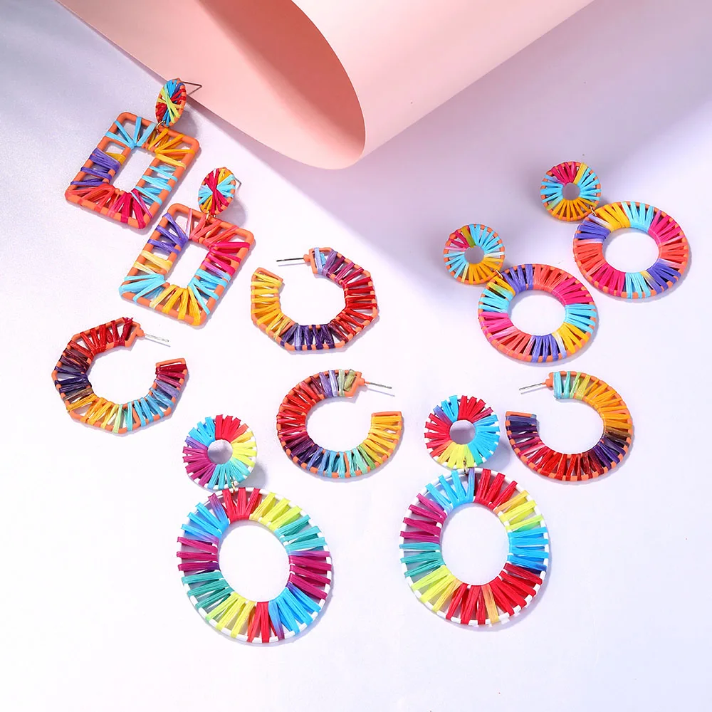 VKME large bohemian knitted earrings female models large oval hollow statement rattan pendant 2019 shell geometric jewelry
VKME large bohemian knitted earrings female models large oval hollow statement rattan pendant 2019 shell geometric jewelry
