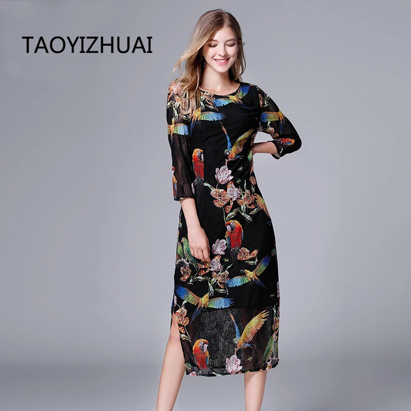 TAOYIZHUAI 2019 New Arrival Spring Fashion High Street Style Print Pattern Plus Size Print Mid-Calf Long Black Dress For Women
TAOYIZHUAI 2019 New Arrival Spring Fashion High Street Style Print Pattern Plus Size Print Mid-Calf Long Black Dress For Women