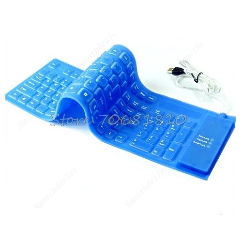 109 Keys USB Silicone Rubber Waterproof Flexible Foldable Keyboard For PC Blue Drop Shipping
109 Keys USB Silicone Rubber Waterproof Flexible Foldable Keyboard For PC Blue Drop Shipping
