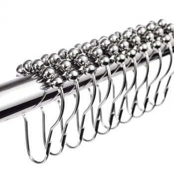 12 pieces Metal Double sliding bathroom shower curtain hook ring roller balls crochet Rideau Shower
12 pieces Metal Double sliding bathroom shower curtain hook ring roller balls crochet Rideau Shower