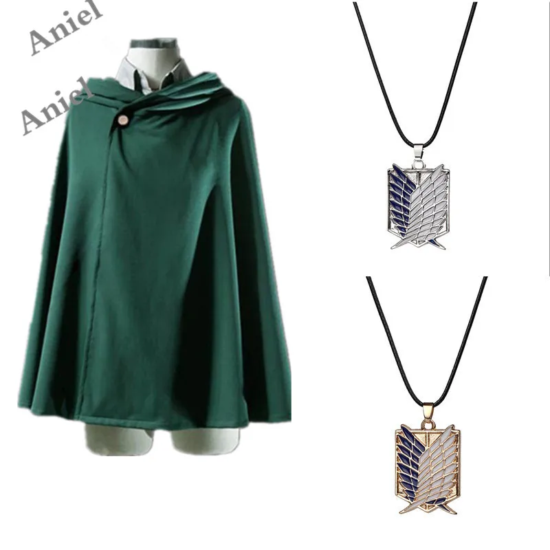 Anime Shingeki No Kyojin Attack on Titan Necklaces Leather Chain Gold Silver Pendant Cosplay Costumes Cloak
Anime Shingeki No Kyojin Attack on Titan Necklaces Leather Chain Gold Silver Pendant Cosplay Costumes Cloak