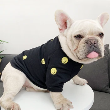 French Bulldog Sweater Chihuahua Tshirt Smiley Face Yorkie Puppy Pug Costume Spring Autumn Pet Dog Clothes for Small Dogs
French Bulldog Sweater Chihuahua Tshirt Smiley Face Yorkie Puppy Pug Costume Spring Autumn Pet Dog Clothes for Small Dogs