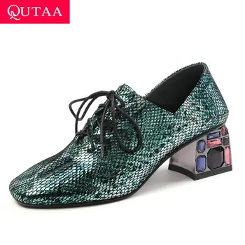 QUTAA 2020 Crystal Square High Heel All Match Square Toe Lace Up Green Black Single Shoes Spring Autumn Women Pumps Size 34-42
QUTAA 2020 Crystal Square High Heel All Match Square Toe Lace Up Green Black Single Shoes Spring Autumn Women Pumps Size 34-42