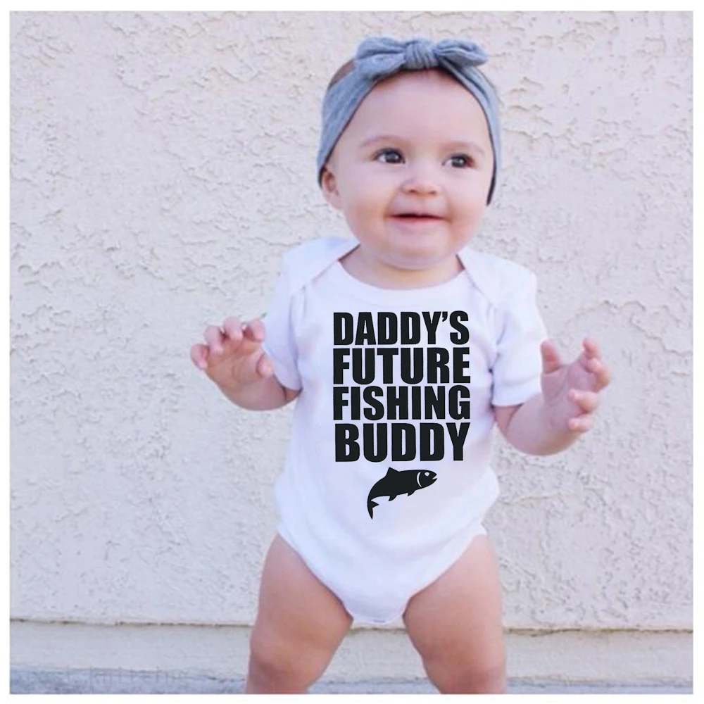 2019 New Summer Daddy's Future Fishing Buddy Newborn Infant Babe Short Sleeve Cotton Romper Jumpsuit Boys Girls Onesie
2019 New Summer Daddy's Future Fishing Buddy Newborn Infant Babe Short Sleeve Cotton Romper Jumpsuit Boys Girls Onesie