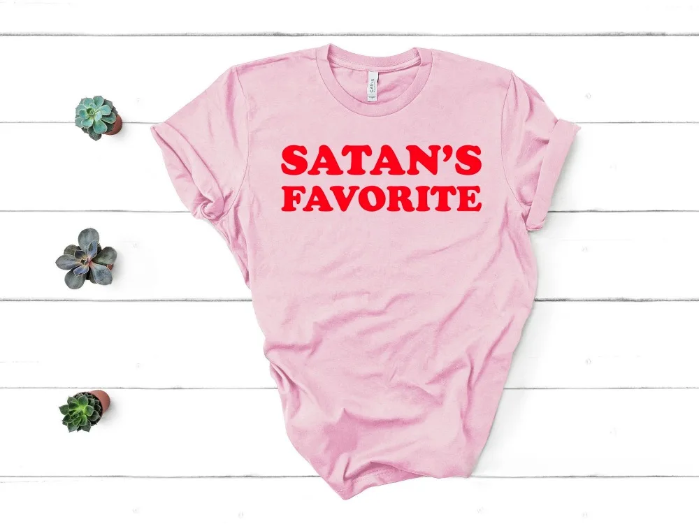 

Satans Favorite Pastel Goth t Shirt Aesthetic Tumblr slogan fashion 90s young style quote vintage women street style slogan tees
