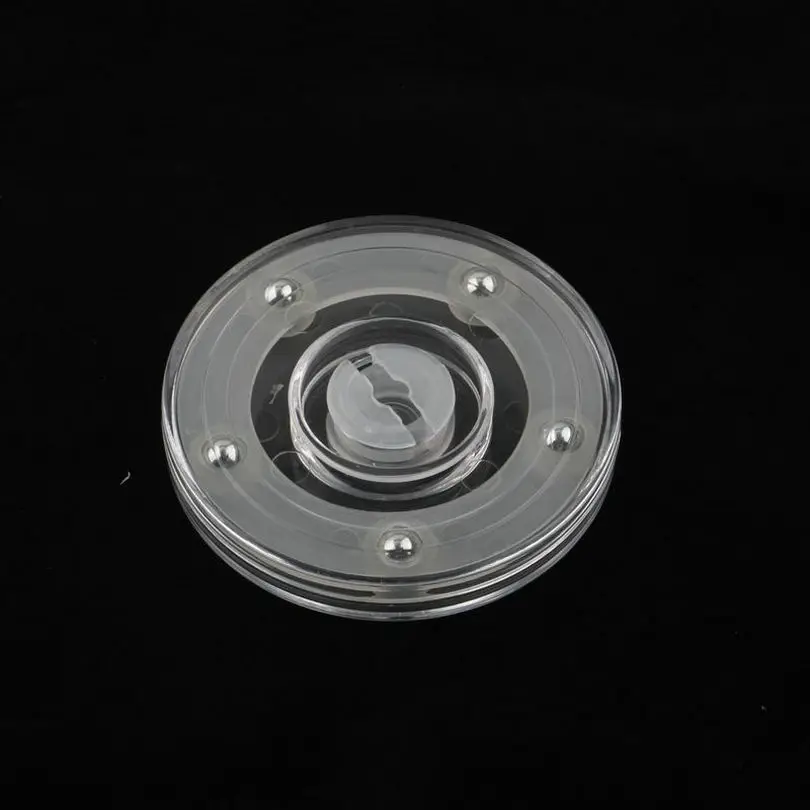 Manual Acrylic Display Stand Rack Swivel Plate Lazy Susan Turntable Transparent Base_0005