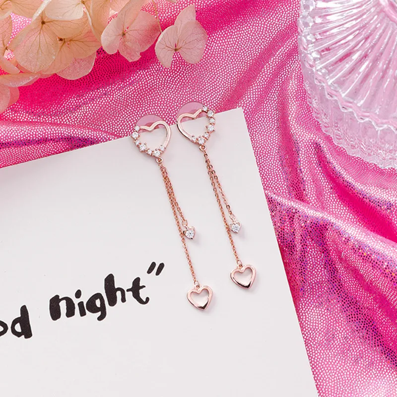 New Korean Temperament Bling Rhinestone Love Heart Earrings for Girls Fashion Long Tassel Pendientes Mujer Moda 2019 EC1505
New Korean Temperament Bling Rhinestone Love Heart Earrings for Girls Fashion Long Tassel Pendientes Mujer Moda 2019 EC1505