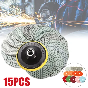 14Pcs 100mm 4inch Wet Dry Diamond Polishing Pad Grit 30#50#100#200#400#800#1500#3000#6000#+M14 For Granite Concrete Stone Marble
14Pcs 100mm 4inch Wet Dry Diamond Polishing Pad Grit 30#50#100#200#400#800#1500#3000#6000#+M14 For Granite Concrete Stone Marble