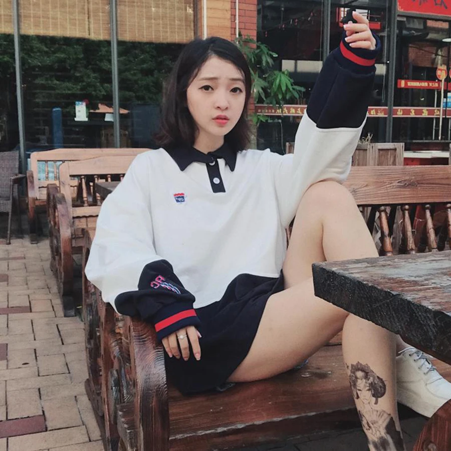 Harajuku Casual Patchwork Pullover Women Sweatshirt Korean Style Streetwear Hip Hop Moletom Feminino Tracksuit Women Tops 50F004
Harajuku Casual Patchwork Pullover Women Sweatshirt Korean Style Streetwear Hip Hop Moletom Feminino Tracksuit Women Tops 50F004