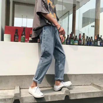 2019 Korean New Men Casual Loose Classic Blue Small Straight Leg Cowboy Pants Baggy Jeans Wash Biker Denim Trousers Homme S-2XL
2019 Korean New Men Casual Loose Classic Blue Small Straight Leg Cowboy Pants Baggy Jeans Wash Biker Denim Trousers Homme S-2XL