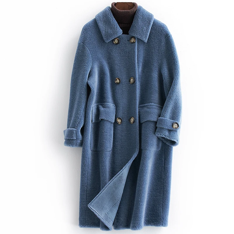 2018 Real Fur Coat Korean Sheep Shearling Fur Long Coats 100% Wool Jacket Autumn Winter Coat Women Coat Z599
2018 Real Fur Coat Korean Sheep Shearling Fur Long Coats 100% Wool Jacket Autumn Winter Coat Women Coat Z599