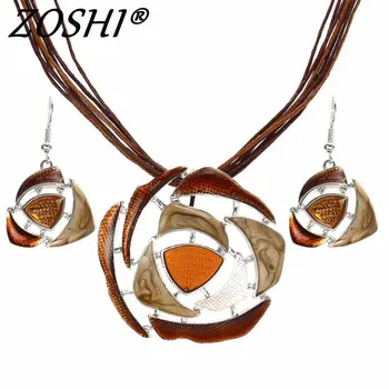 ZOSHI Fashion Crystal Jewelry Sets Leather Rope Chain Pendant Necklace Drop Earrings Wedding Bridal Jewelry Sets Women Boho Gift
ZOSHI Fashion Crystal Jewelry Sets Leather Rope Chain Pendant Necklace Drop Earrings Wedding Bridal Jewelry Sets Women Boho Gift