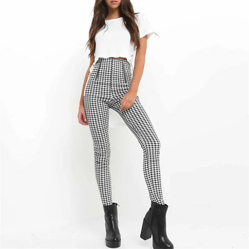 Women Pant High Waist Zip-up Plaid Casual Pants Elegant Black Sweatpants Skinny Striped Trousers 2019 Newest Hot Sale Summer
Women Pant High Waist Zip-up Plaid Casual Pants Elegant Black Sweatpants Skinny Striped Trousers 2019 Newest Hot Sale Summer