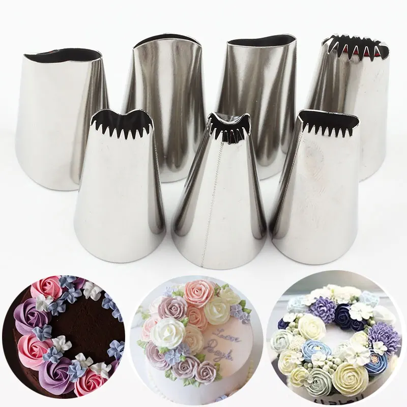 7Pcs Cake Decorating Tips Set Cream Icing Piping Nozzles Sugarcraft Rose Nozzles Dessert Pastry Baking Fondant Decorating Tools
7Pcs Cake Decorating Tips Set Cream Icing Piping Nozzles Sugarcraft Rose Nozzles Dessert Pastry Baking Fondant Decorating Tools