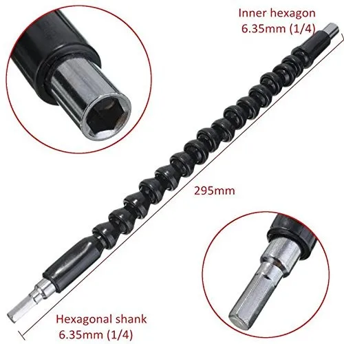 295mm Electronic Drill Black Flexible Shaft Bits Extension Screwdriver Bit Electric Drill Power Tool Accessories Drill Bit
295mm Electronic Drill Black Flexible Shaft Bits Extension Screwdriver Bit Electric Drill Power Tool Accessories Drill Bit
