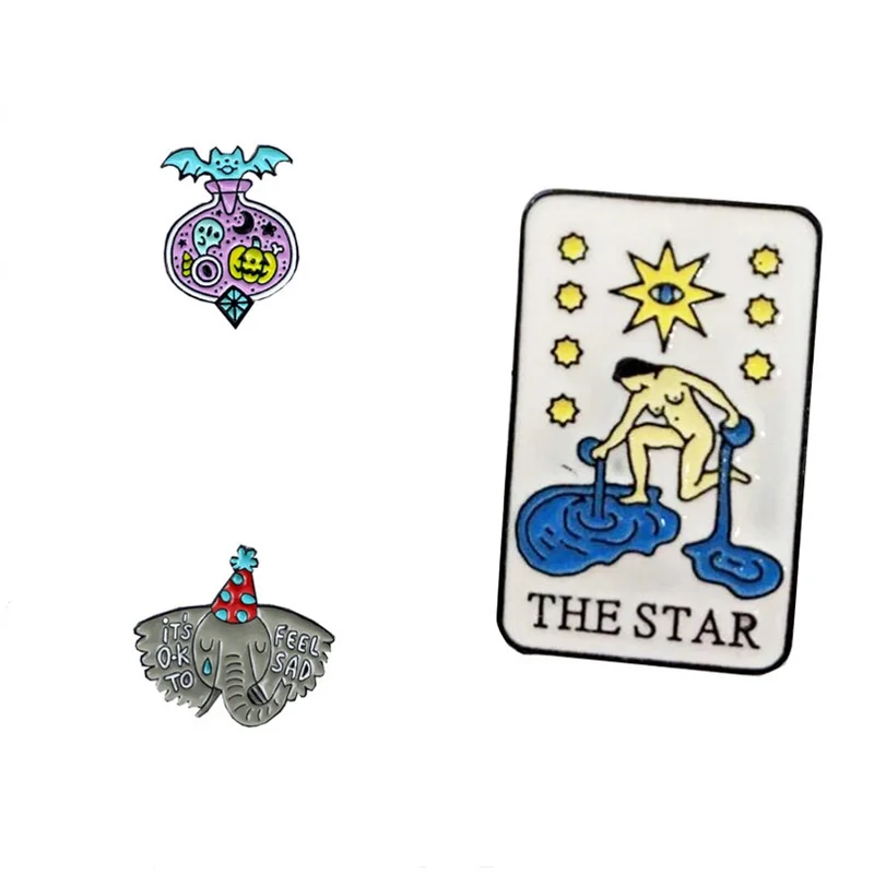 Colorful Enamel Badge Bat Devil Potion Sad Elephant Face Pretty Womam Star Skates Pin Brooch Badge Gift for man and woman
Colorful Enamel Badge Bat Devil Potion Sad Elephant Face Pretty Womam Star Skates Pin Brooch Badge Gift for man and woman