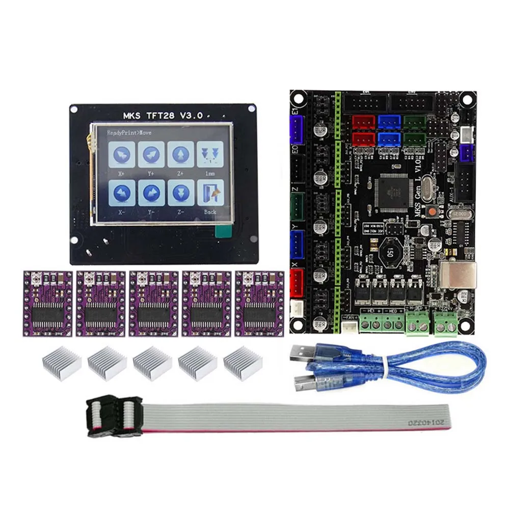 

For MKS GEN L Compatible with TFT28 LCD Display Support DRV8825 Motor Driver 3D Print Kits SL@88