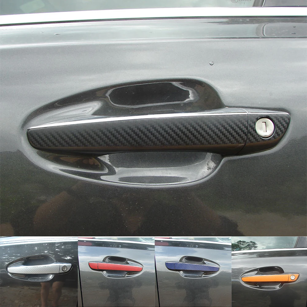 Фото 4 шт. наклейки на дверную ручку автомобиля из углеродного волокна для Peugeot 508 |