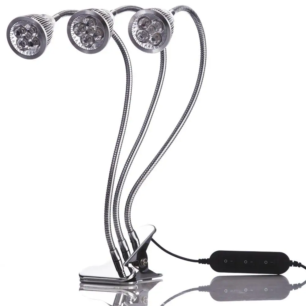 Triple Head LED Grow Light, Desk Clip Lamp with 360 Flexible Gooseneck and triple independent switch
Triple Head LED Grow Light, Desk Clip Lamp with 360 Flexible Gooseneck and triple independent switch