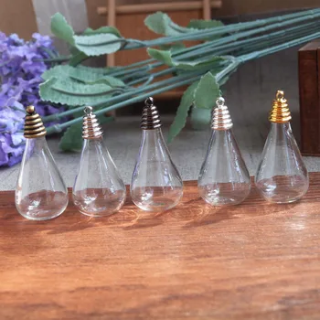 5set/lot 18x30mm flat back clear glass globe bottle water drop shape wishing vial + cap for pendant necklace findings
5set/lot 18x30mm flat back clear glass globe bottle water drop shape wishing vial + cap for pendant necklace findings